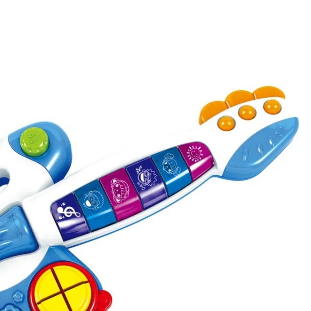 Brinquedo Infantil Criança Minha Primeira Guitarra Elétrica Azul Tocar Música Multikids - BR1092