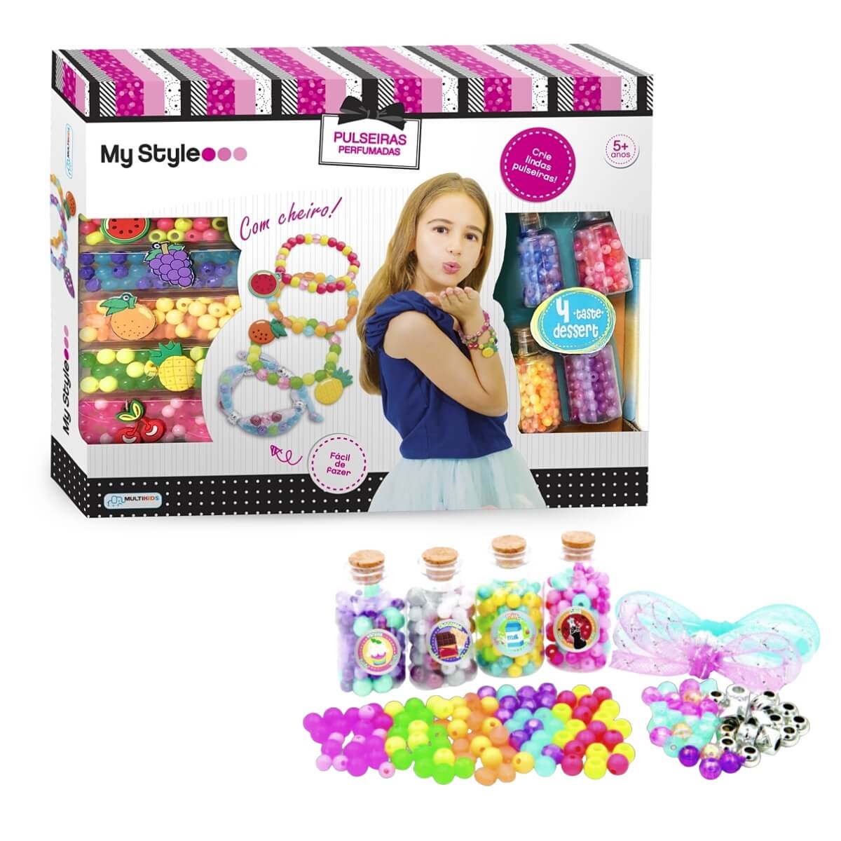 My Style Pulseiras Perfumadas +400 Miçangas Artesanato Multikids - BR1119