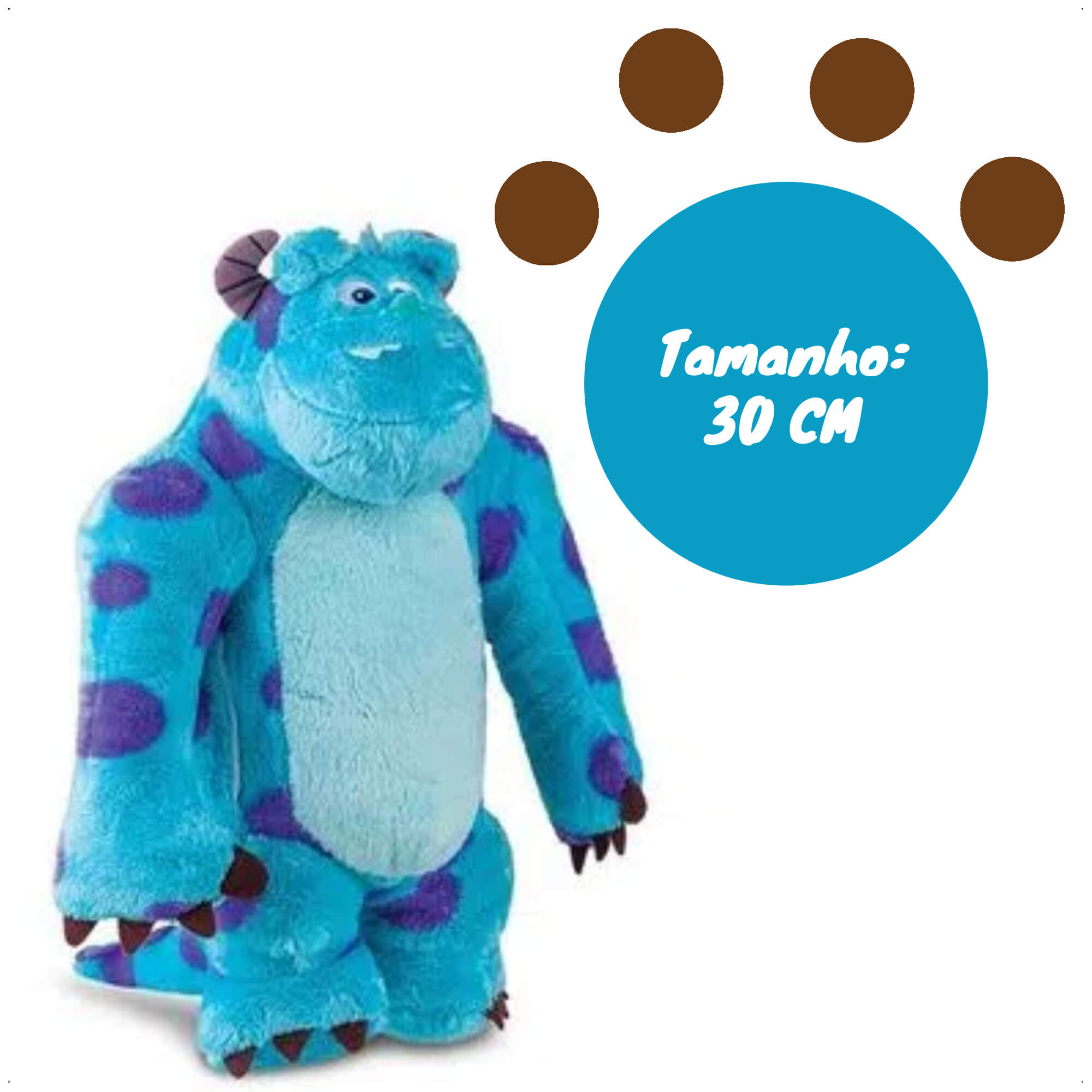 Pelúcia Monstros S.A Sulley Sullivan 30cm Som Material Fibra/Poliéster Brinquedo Multikids-BR804