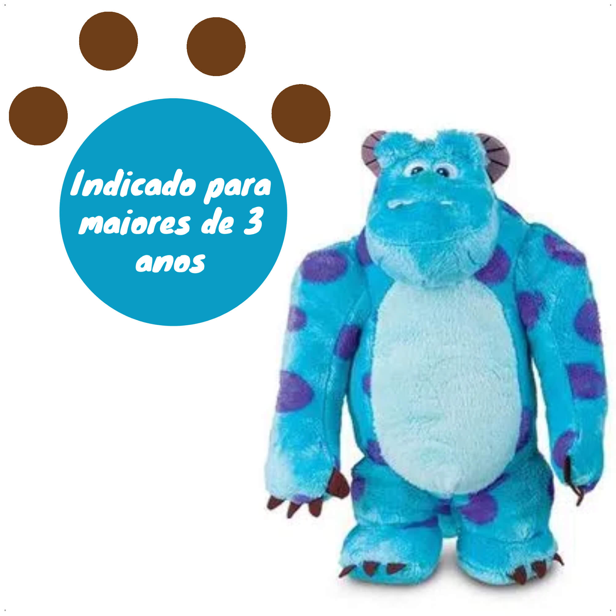 Pelúcia Monstros S.A Sulley Sullivan 30cm Som Material Fibra/Poliéster Brinquedo Multikids-BR804