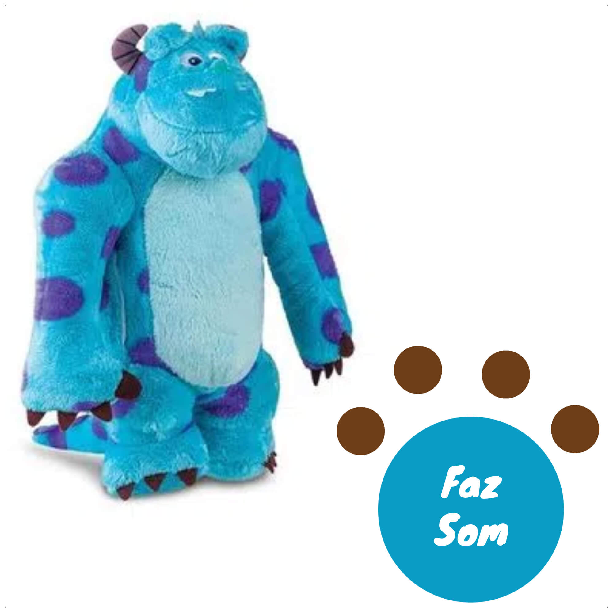 Pelúcia Monstros S.A Sulley Sullivan 30cm Som Material Fibra/Poliéster Brinquedo Multikids-BR804