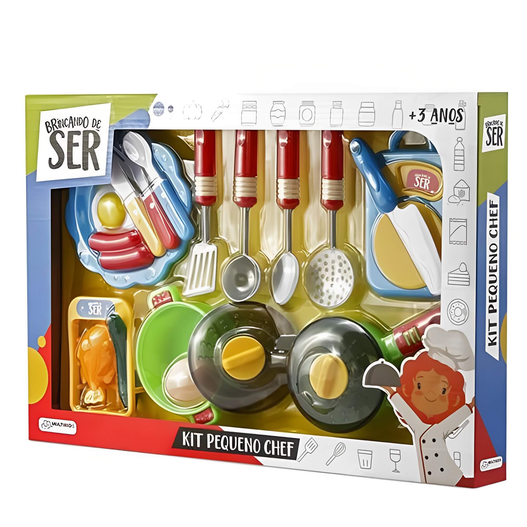 Brinquedo Brincando de Ser Kit Pequeno Chef Com Acessórios Multikids - BR954 - Tem modelo diferente