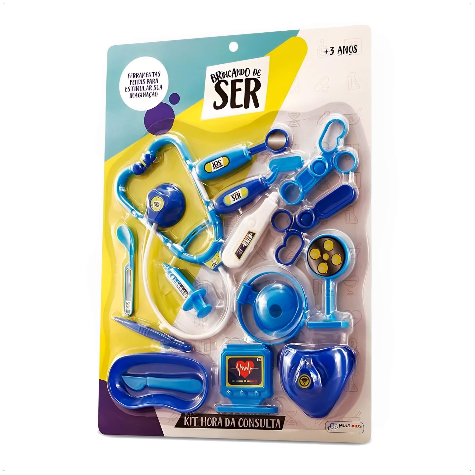 Brinquedo Brincando de Ser Medico Hora da Consulta Acessórios Azul Multikids - BR958