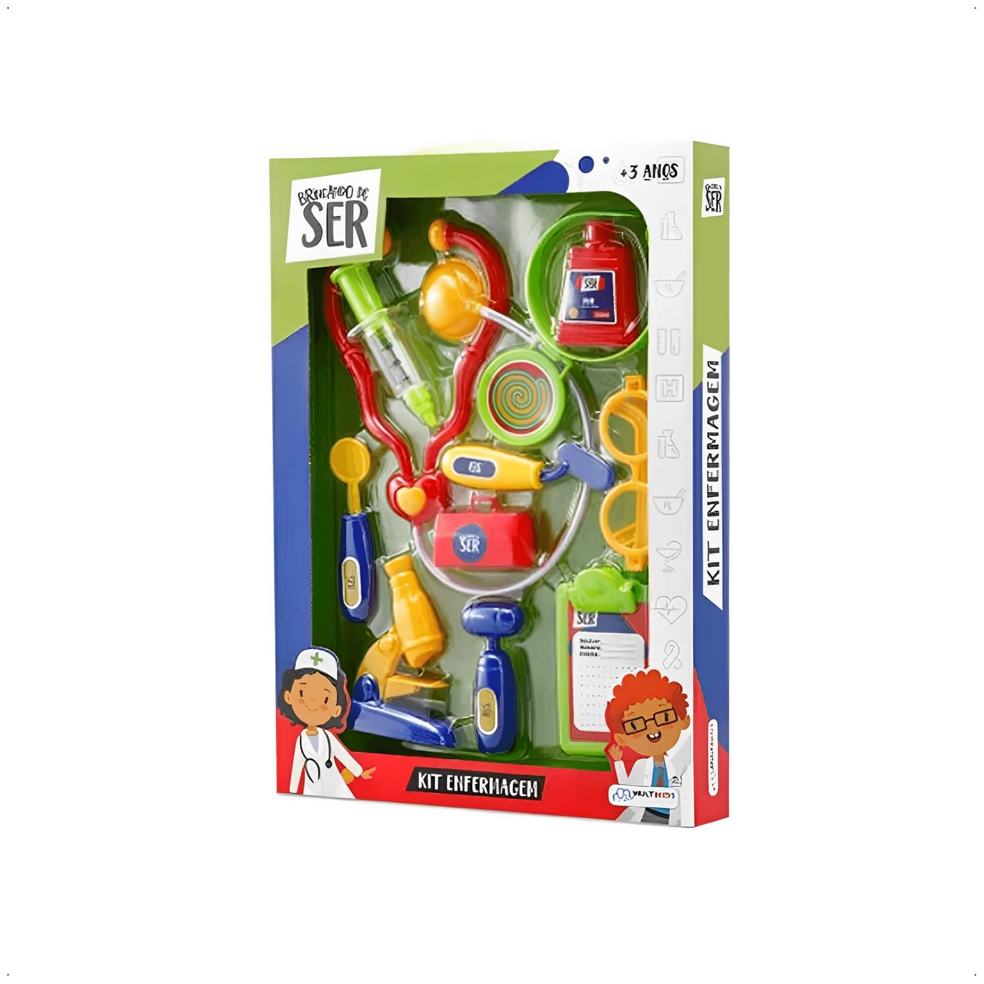 Brinquedo Faz de Conta Kit Enfermagem com Acessórios Imaginação Colorido Multikids - BR961