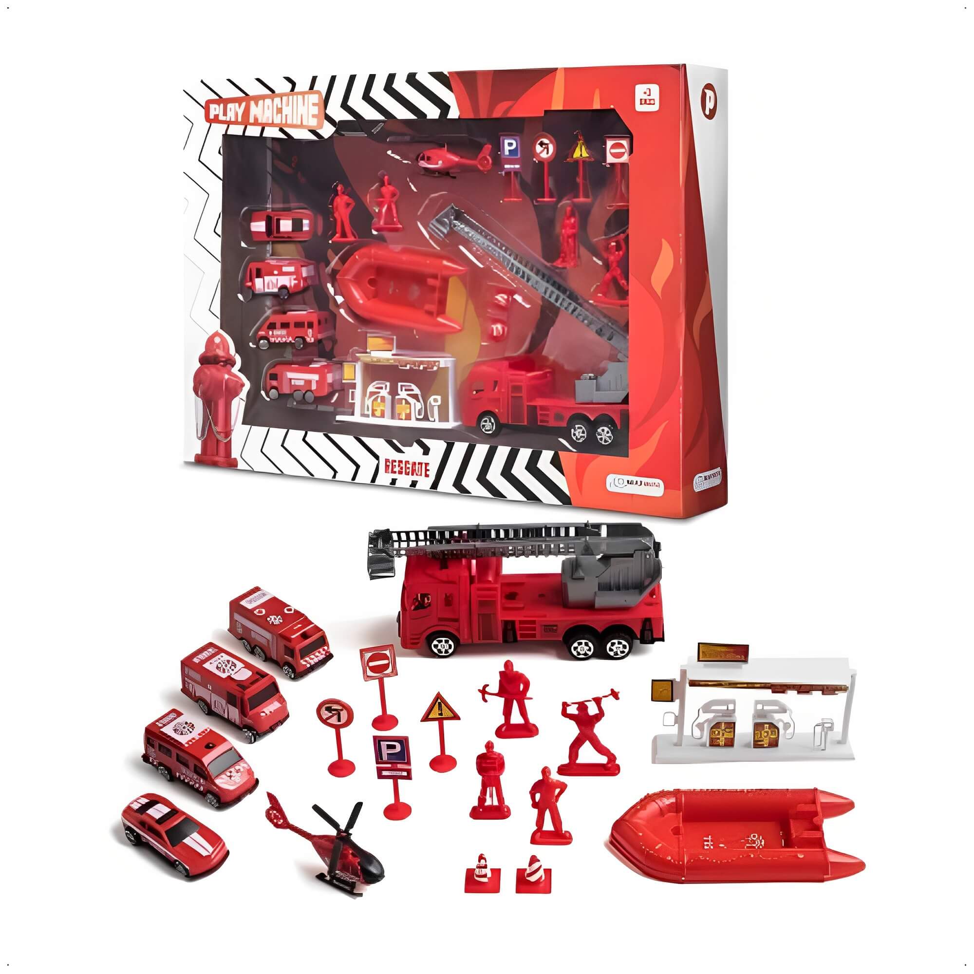 Play Machine Bombeiro Resgate Vermelho Multikids - BR969