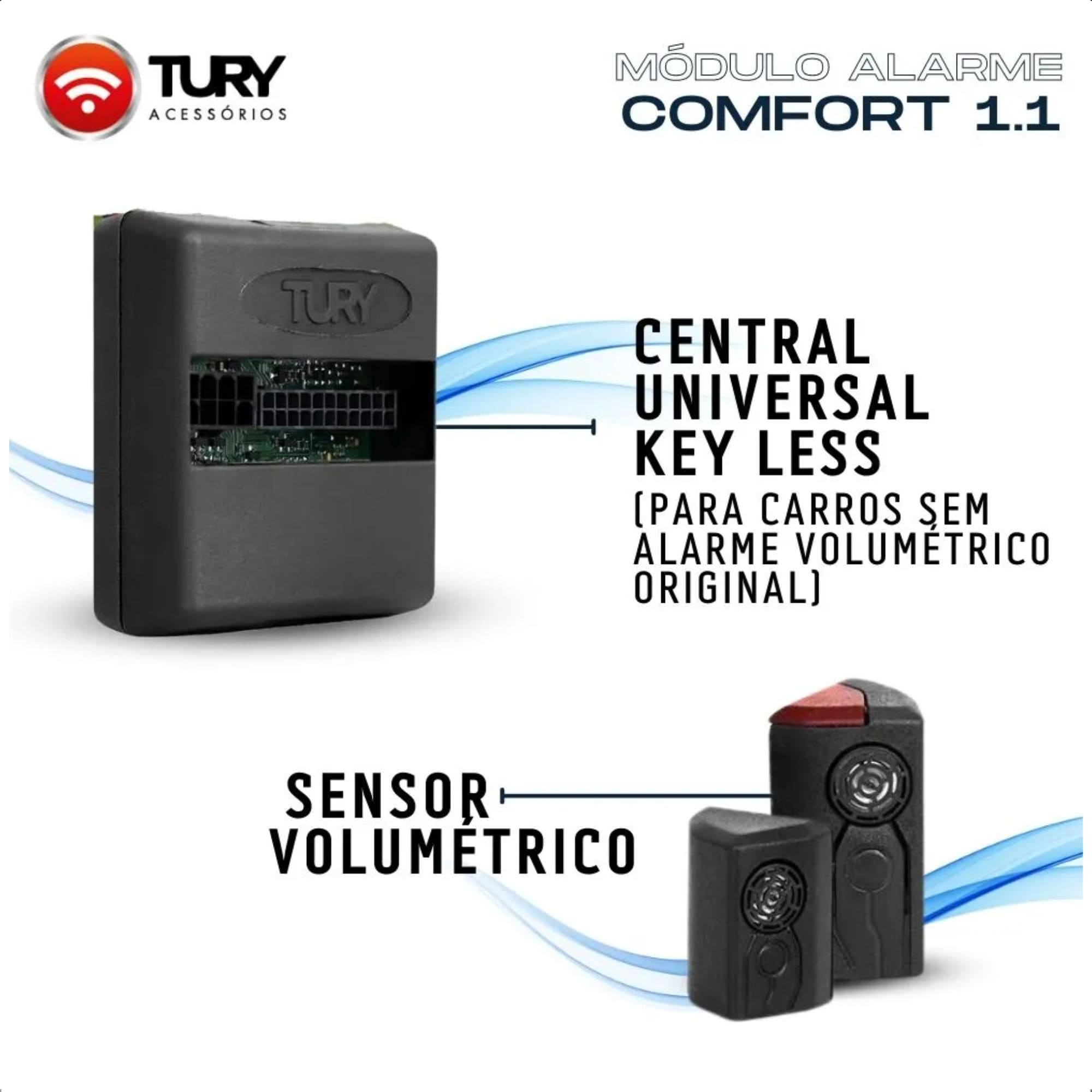 Alarme Tury Fit City WRV 2015 em diante Dedicado Keyless COMFORT 1.1 T