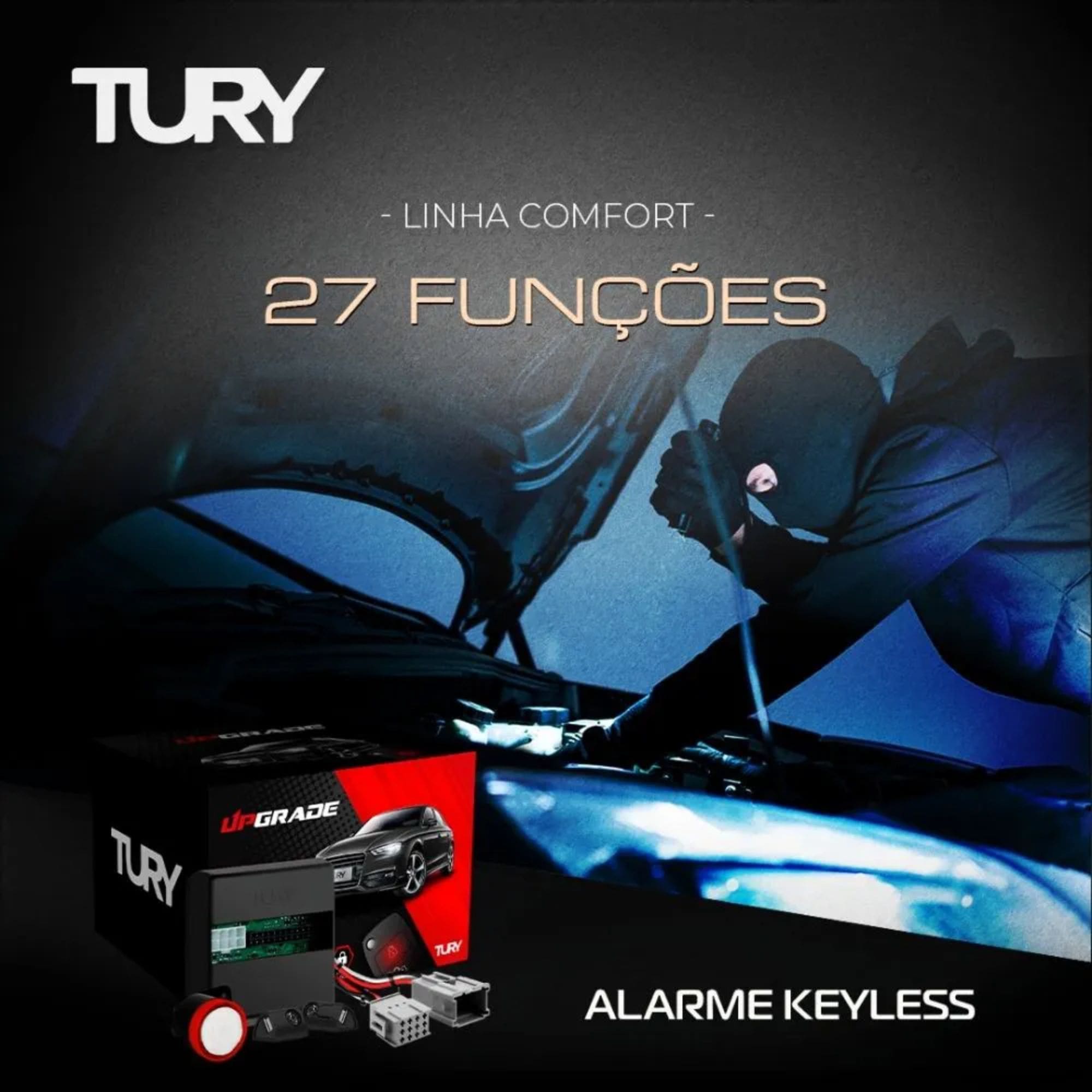 Alarme Tury Fit City WRV 2015 em diante Dedicado Keyless COMFORT 1.1 T