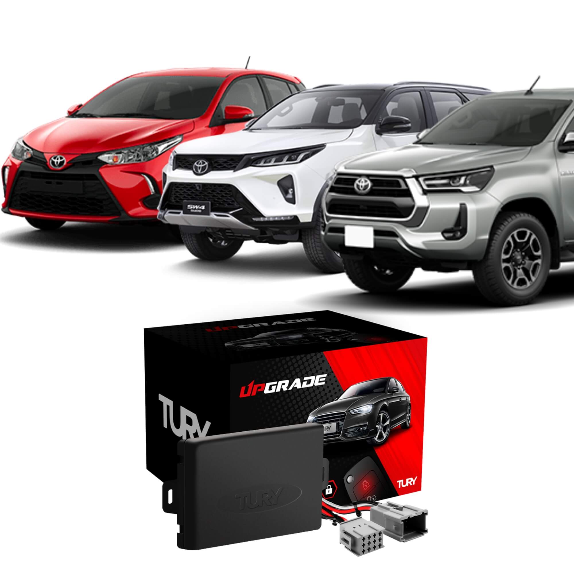 Módulo de Vidro Plug and Play Antiesmagamento One-touch SW4/Yaris/Hilux 2016-2023 Tury - PRO 4.77 EV