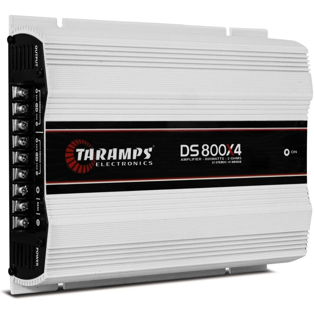 Módulo Amplificador de Potência Som Automotivo Multicanal Taramps DS 800x4 800W Full Range 4Canais