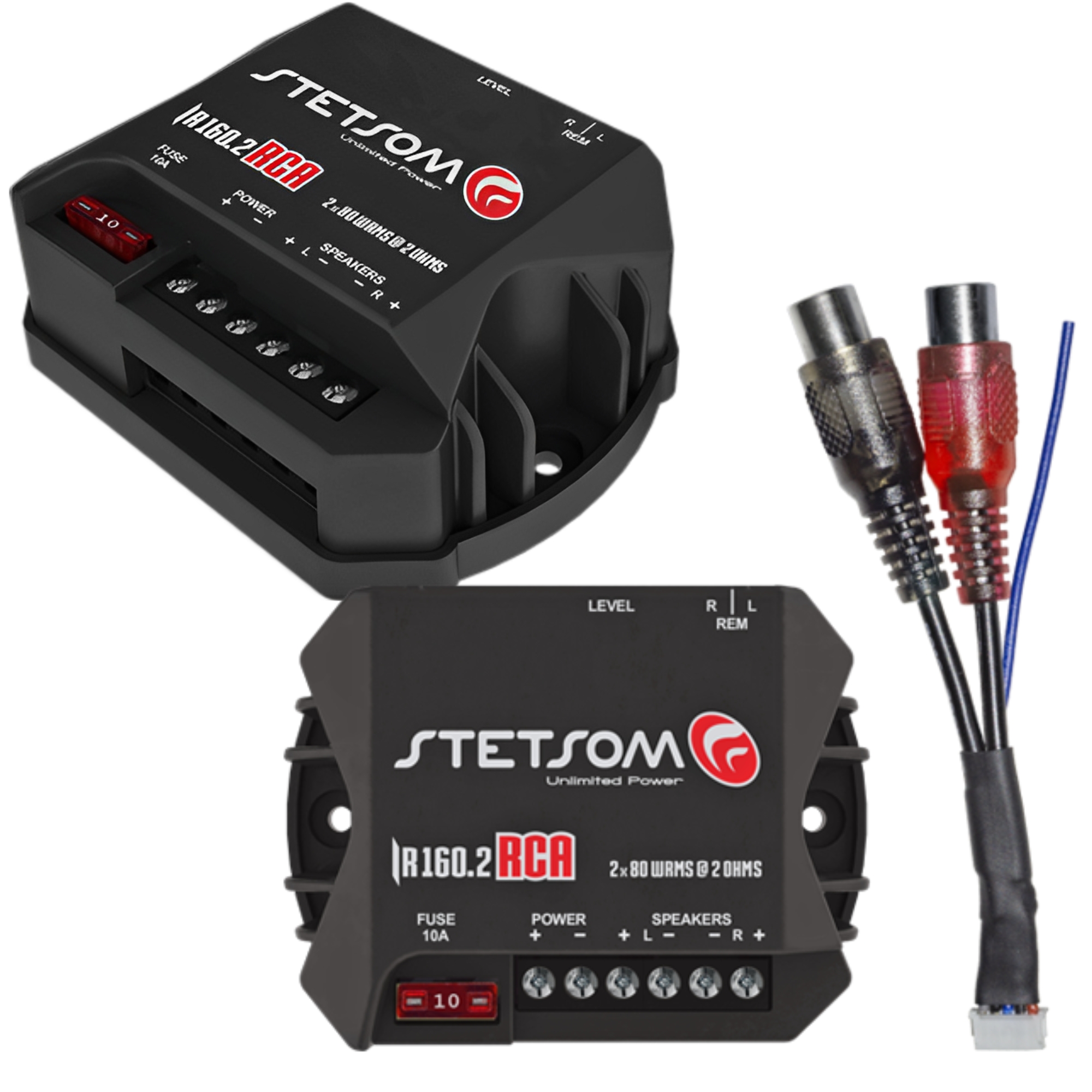 Módulo Amplificador de Potência para Som Automotivo Stetsom Iron Line IR160.2 RCA 2 Canais 80W RMS