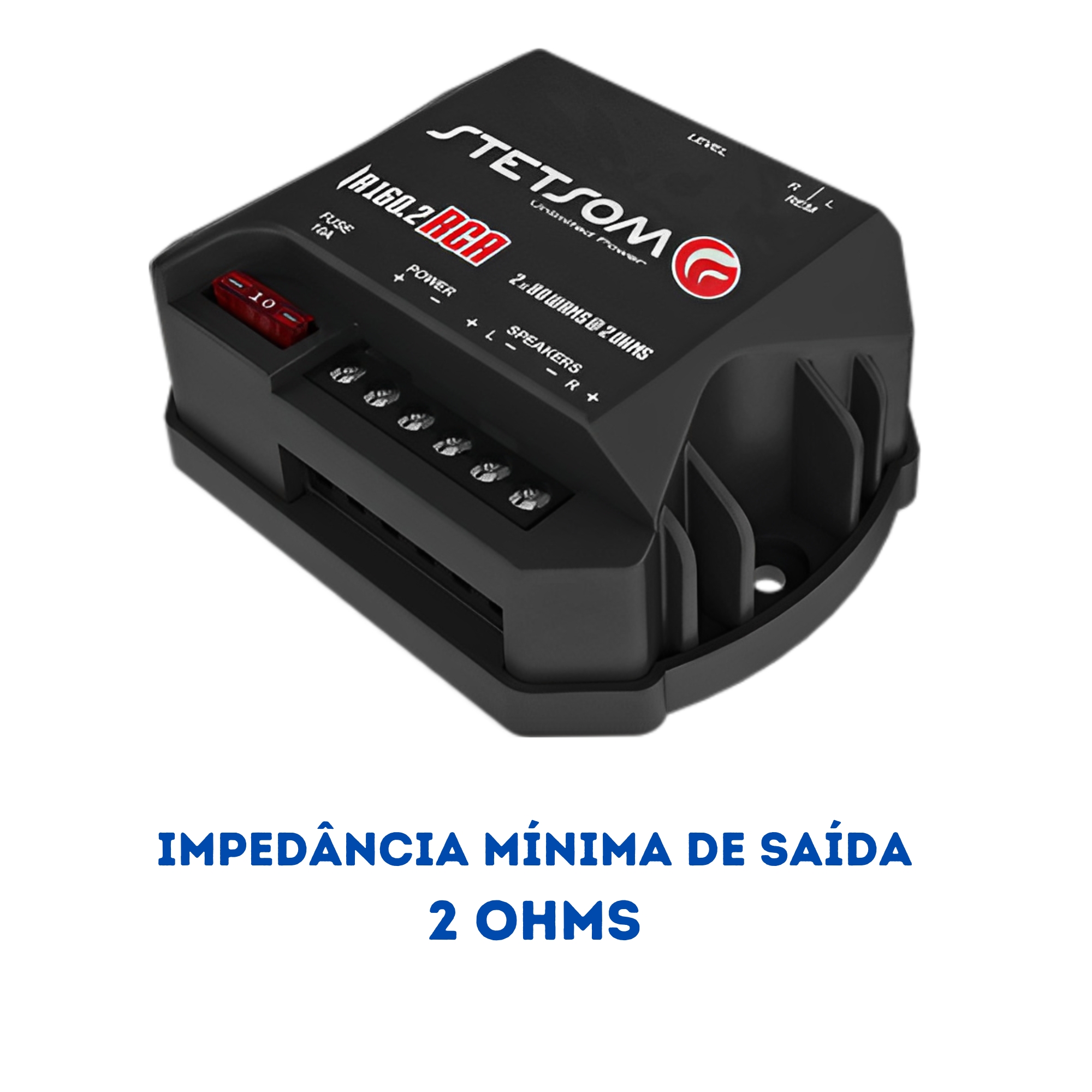 Módulo Amplificador de Potência para Som Automotivo Stetsom Iron Line IR160.2 RCA 2 Canais 80W RMS
