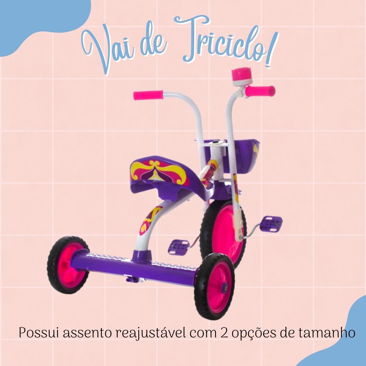 Triciclo Infantil Ultra Bikes Top Girl Branco e Roxo Pro Tork - TUJ-03BCRX