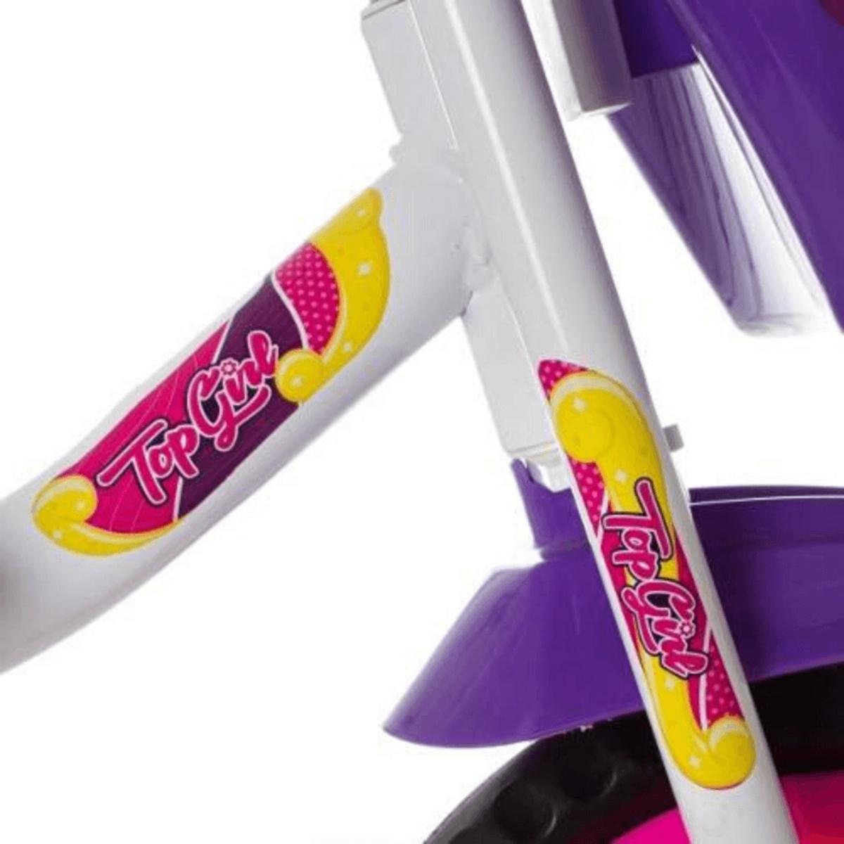 Triciclo Infantil Ultra Bikes Top Girl Branco e Roxo Pro Tork - TUJ-03BCRX