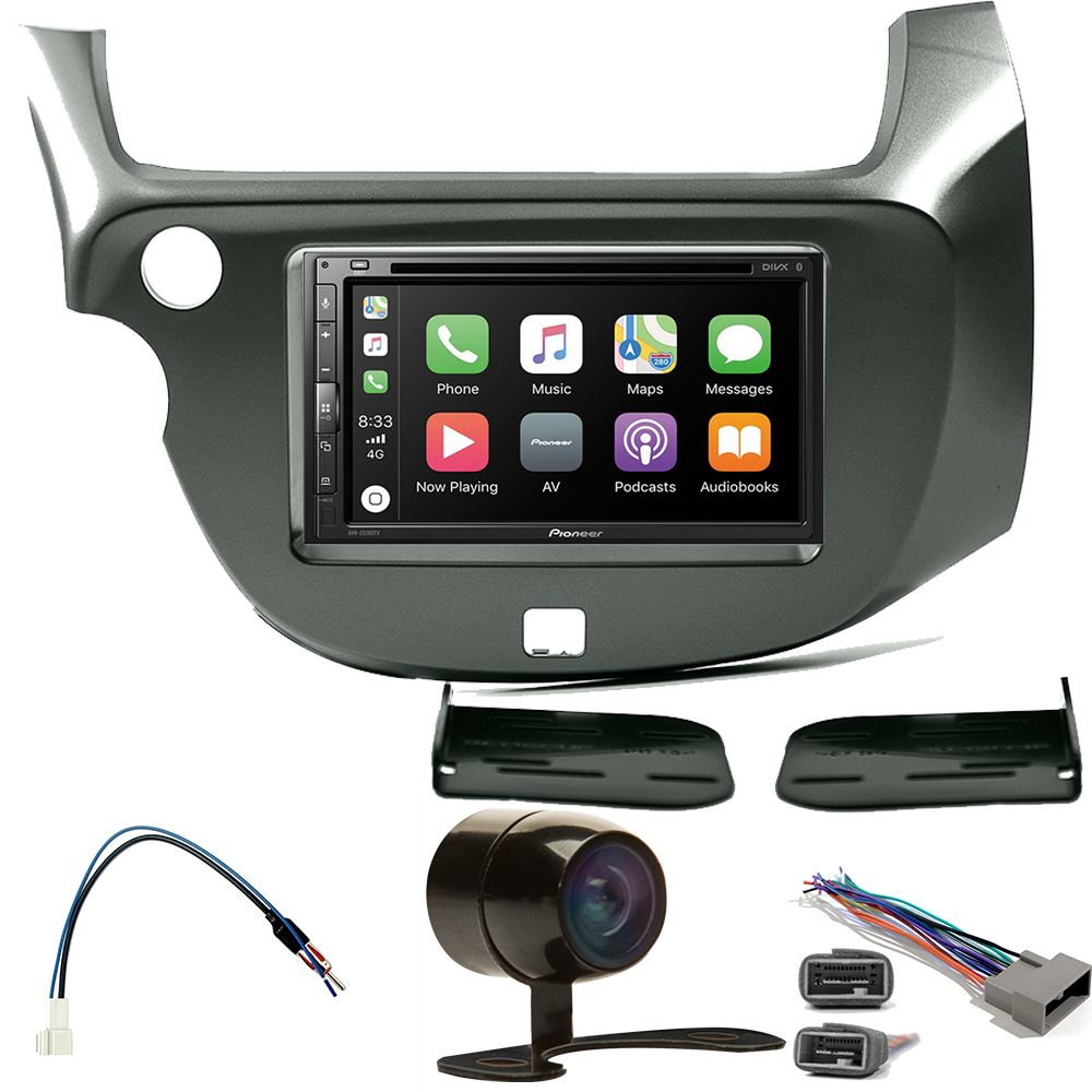 COMP Kit DVD Player Honda Fit 2012 a 2014 AVH-Z5280TV Pioneer + Moldura 2 din + Câmera de ré + Chicotes