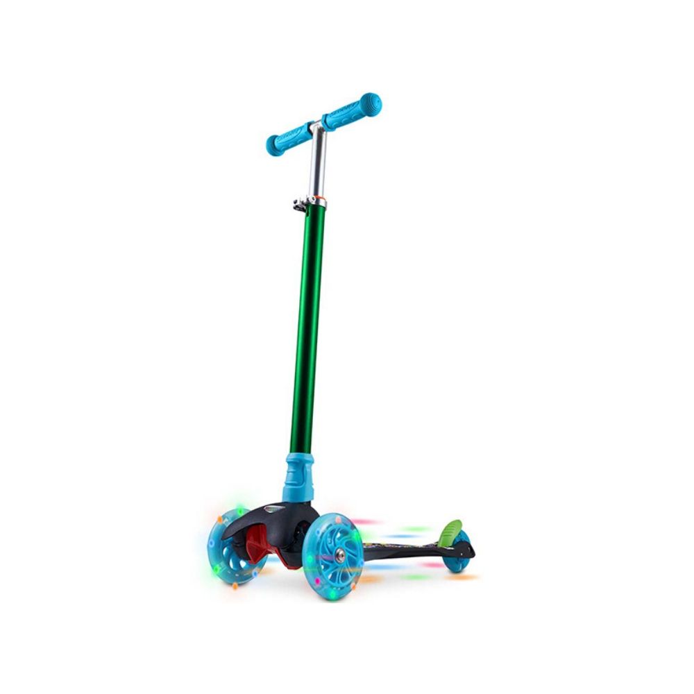 COMP Patinete Infantil 3 Rodas com Led Monster Átrio ES114 + Kit De Proteção Infantil Masculino Monster ES200