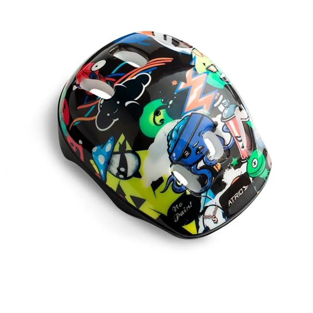 COMP Patinete Infantil 3 Rodas com Led Monster Átrio ES114 + Kit De Proteção Infantil Masculino Monster ES200