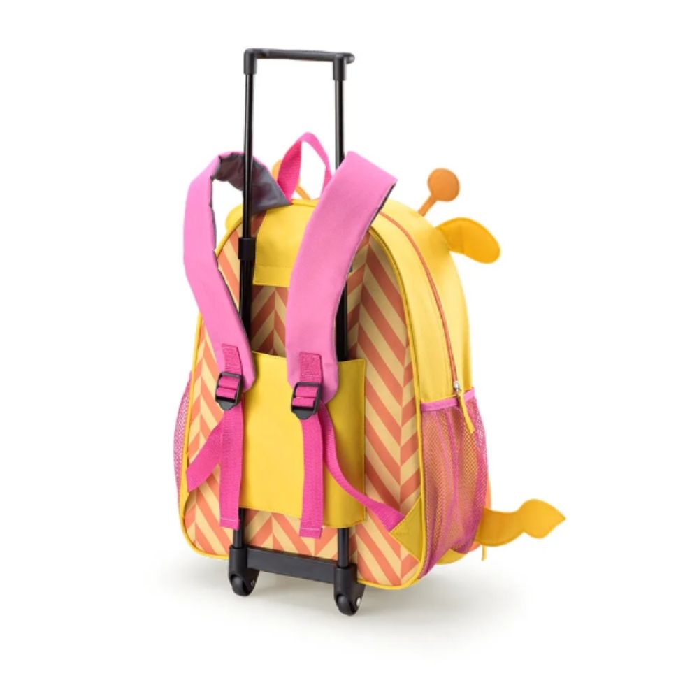 COMP Kit Mochila Infantil Com Rodinhas + Lancheira Girafa Gigi