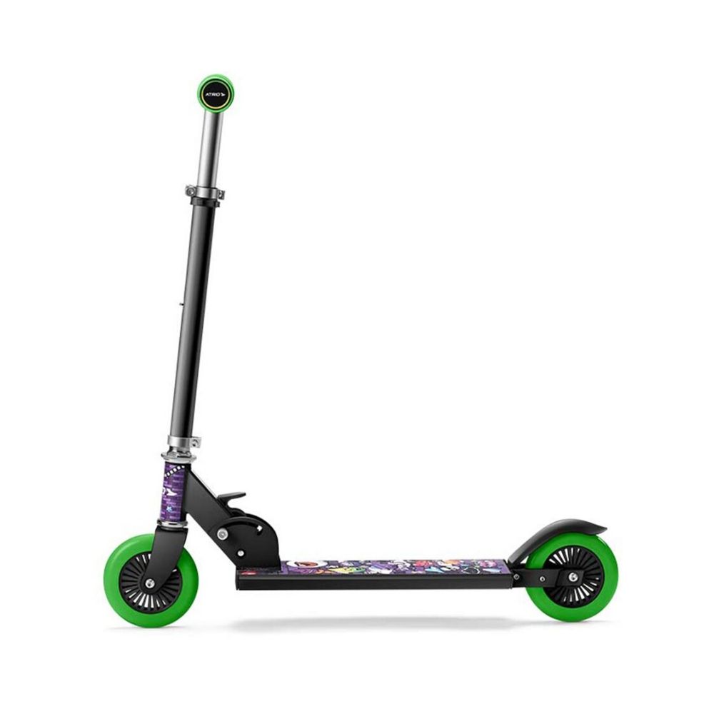 Patinete Atrio 2 Rodas Monster Preto ES271 + Kit de Proteção Infantil Masculino Monster ES200 - Atrio