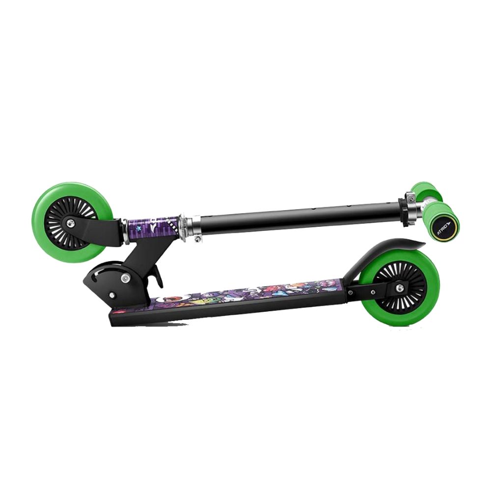 Patinete Atrio 2 Rodas Monster Preto ES271 + Kit de Proteção Infantil Masculino Monster ES200 - Atrio