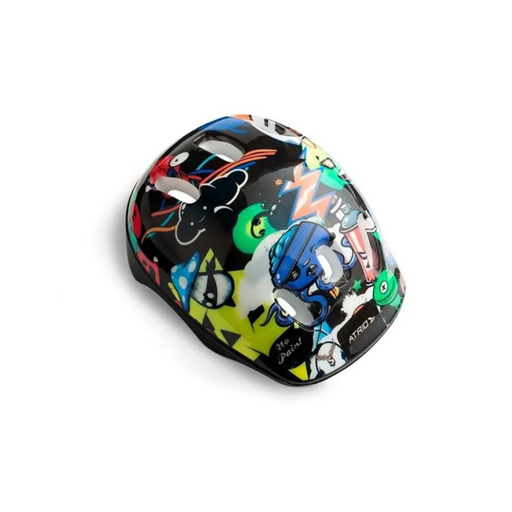Patinete Atrio 2 Rodas Monster Preto ES271 + Kit de Proteção Infantil Masculino Monster ES200 - Atrio