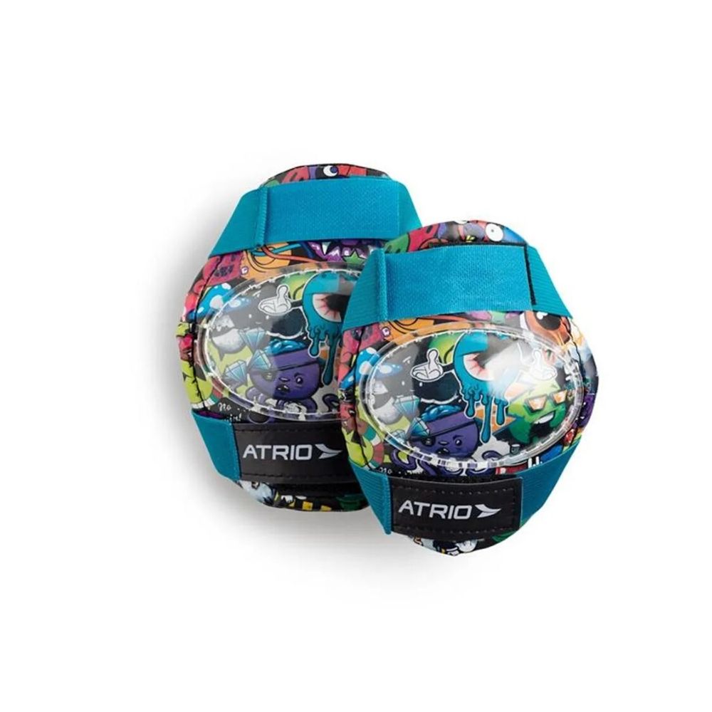 Patinete Atrio 2 Rodas Monster Preto ES271 + Kit de Proteção Infantil Masculino Monster ES200 - Atrio
