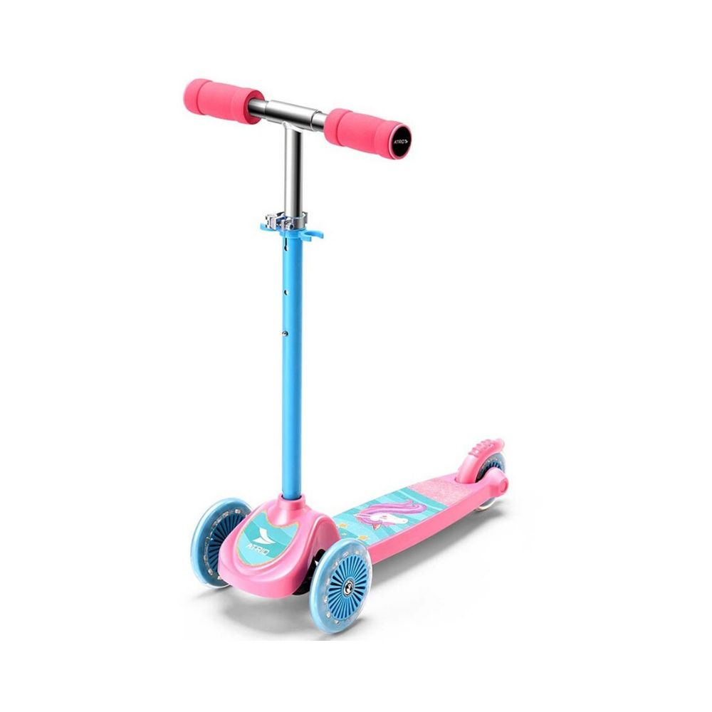 Patinete Feminino Infantil 3 Rodas Unicorn Rosa Atrio ES272 + Kit de Proteção Infantil Unicórnio ES199 - Atrio