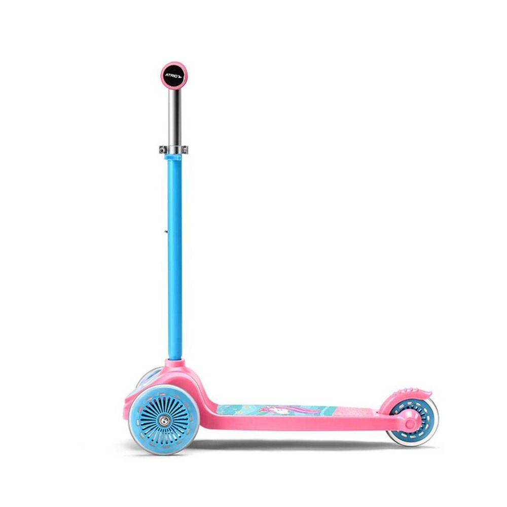 Patinete Feminino Infantil 3 Rodas Unicorn Rosa Atrio ES272 + Kit de Proteção Infantil Unicórnio ES199 - Atrio