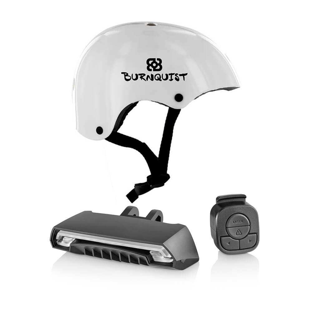 Kit Bike Farol Com Controle Remoto para Bike Atrio + Capacete Esportivo Bob Burnquist Coquinho Branco G Atrio