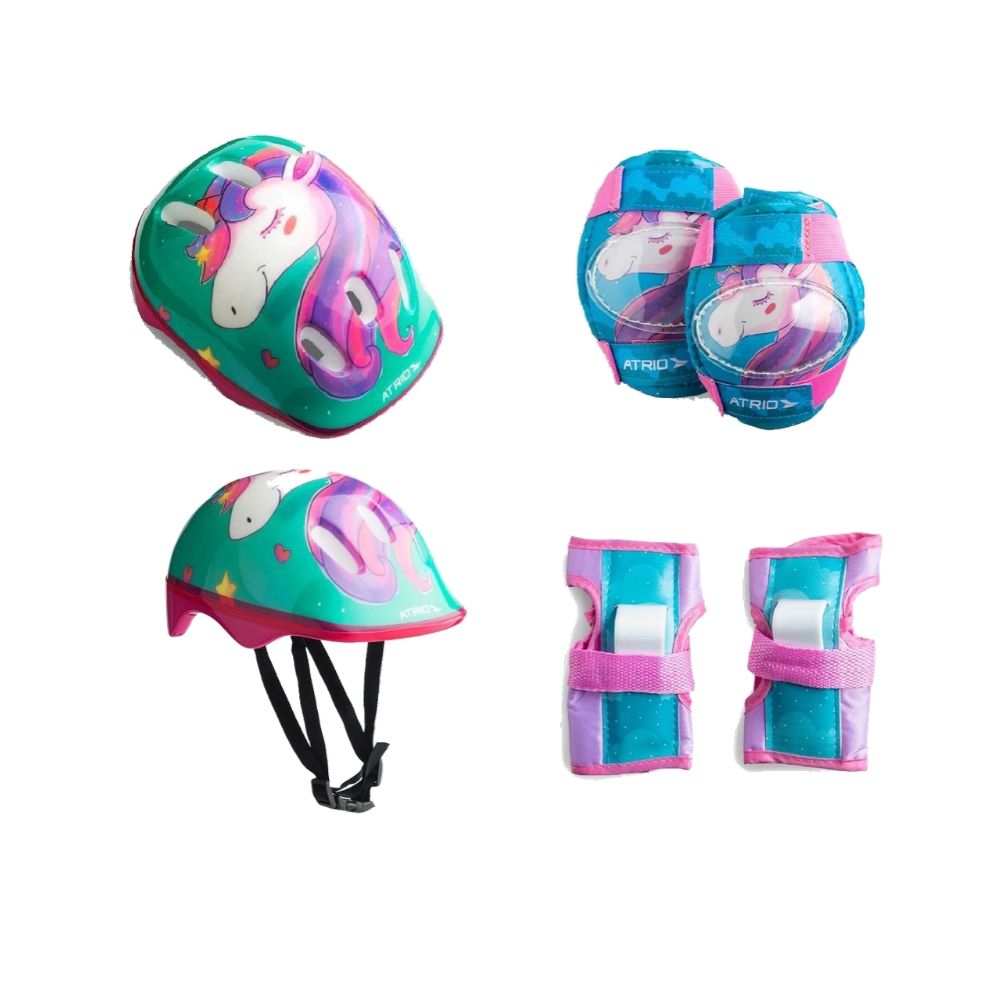 COMP Bicicleta Infantil Aro 16 Ultra Kids T Azul Bebe/Rosa BMT16-01AZBRS + Kit Proteção Infantil Feminino