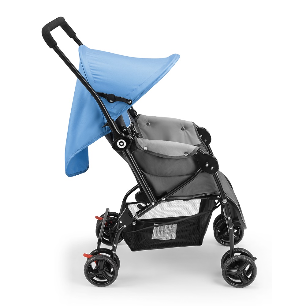COMP Kit Carrinho de bebê Berço com Bandeja Nap Azul  + Cadeira Alta De Alimentacao Navy Meal Azul Weego