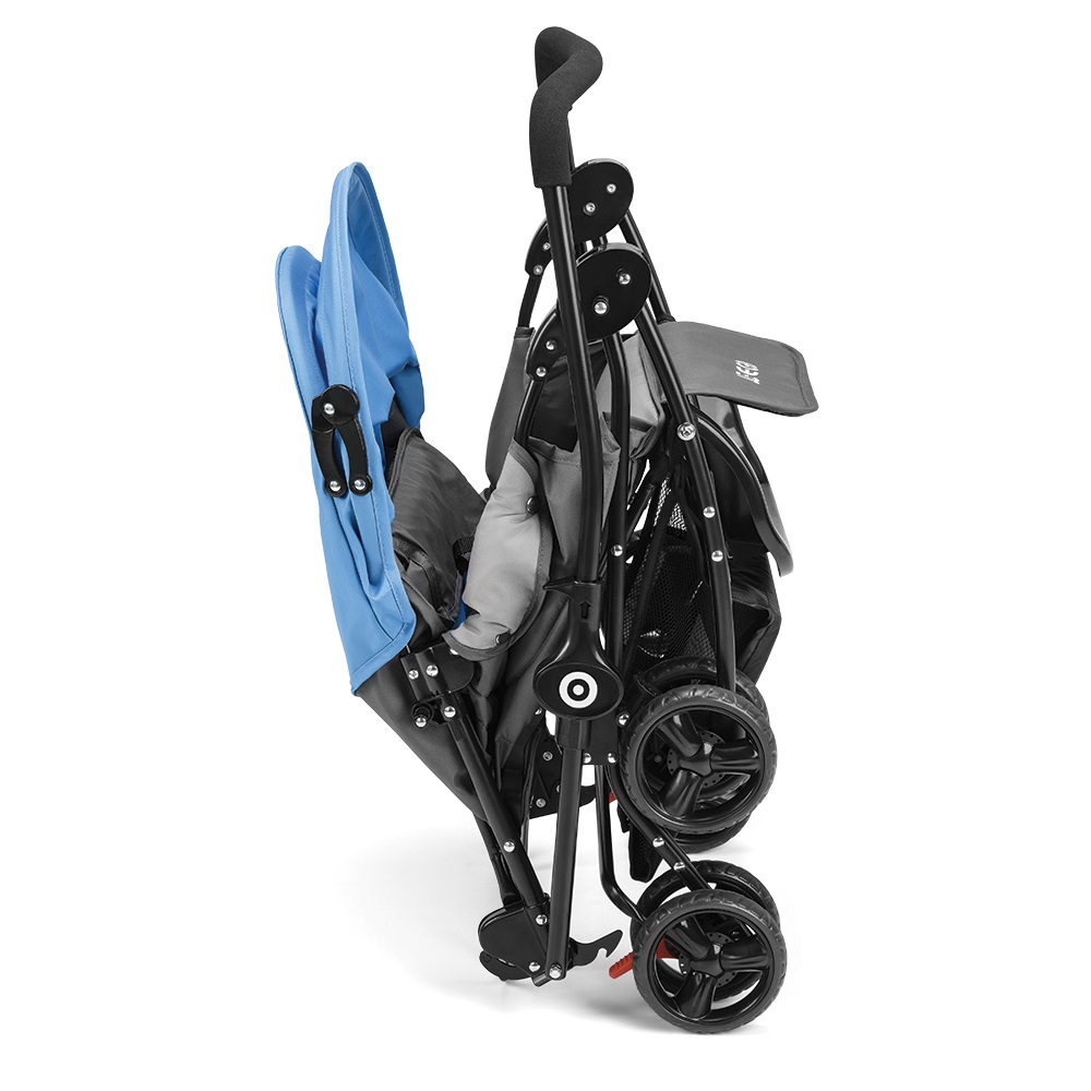 COMP Kit Carrinho de bebê Berço com Bandeja Nap Azul  + Cadeira Alta De Alimentacao Navy Meal Azul Weego