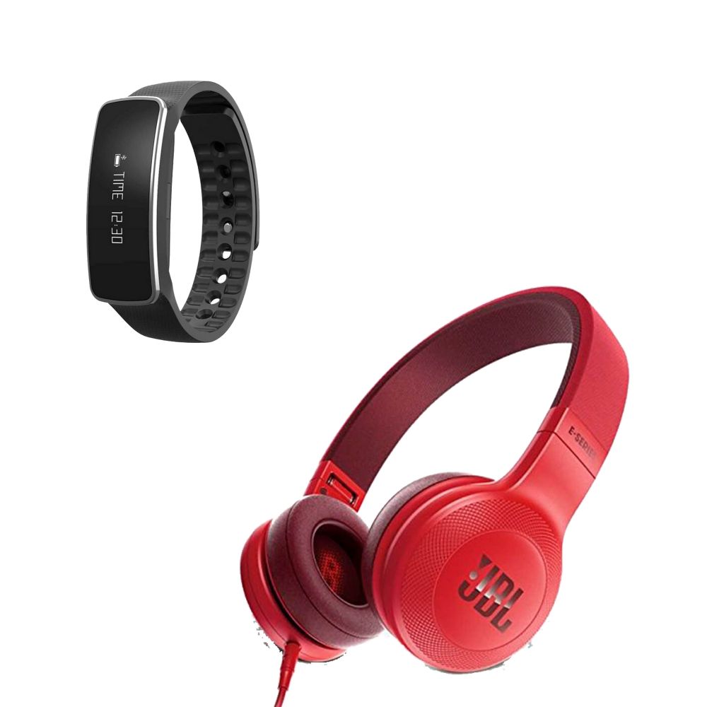 COMP Fone de Ouvido JBL E35 On Ear Original Vermelho - JBLE35RED + Pulseira Fitness Smart Bluetooth Preta Multilaser Atr