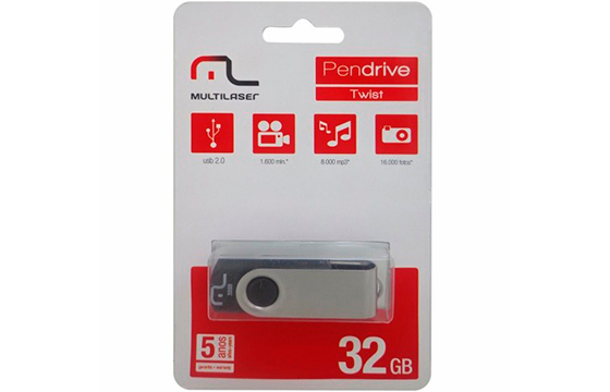 COMP Kit Armazenamento 5 Pen drives 32 Gb Twist 2 USB 2.0 Multilaser - PD589