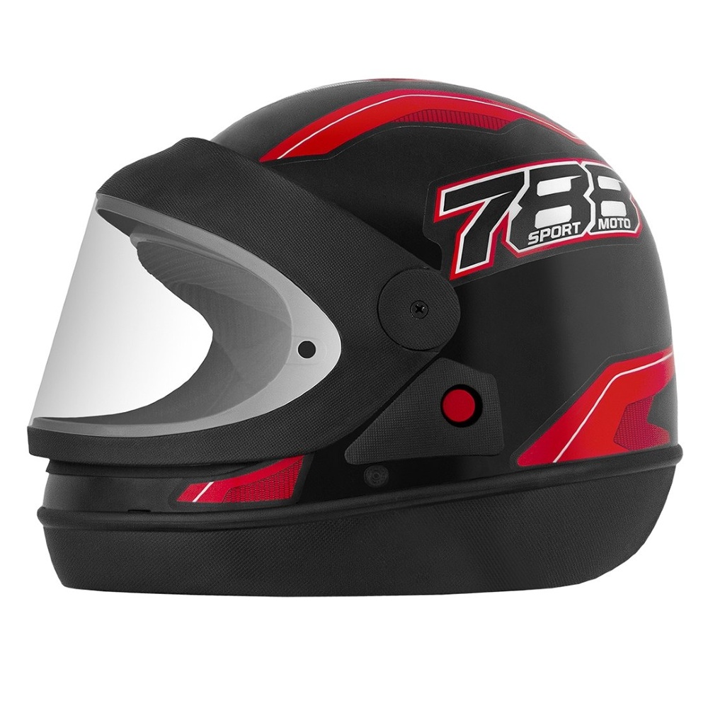 Capacete New Sport Preto/Vermelho Tamanho 60 CAP-743PTVM Pro Tork