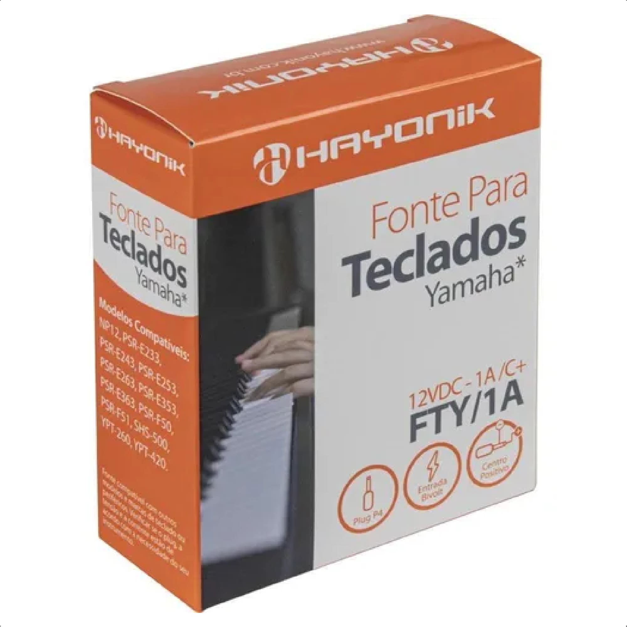 Fonte Para Teclado Chaveada FTY Corrente 1A 12VDC Compatível Com Outros Modelos 12W Hayonik - 69466