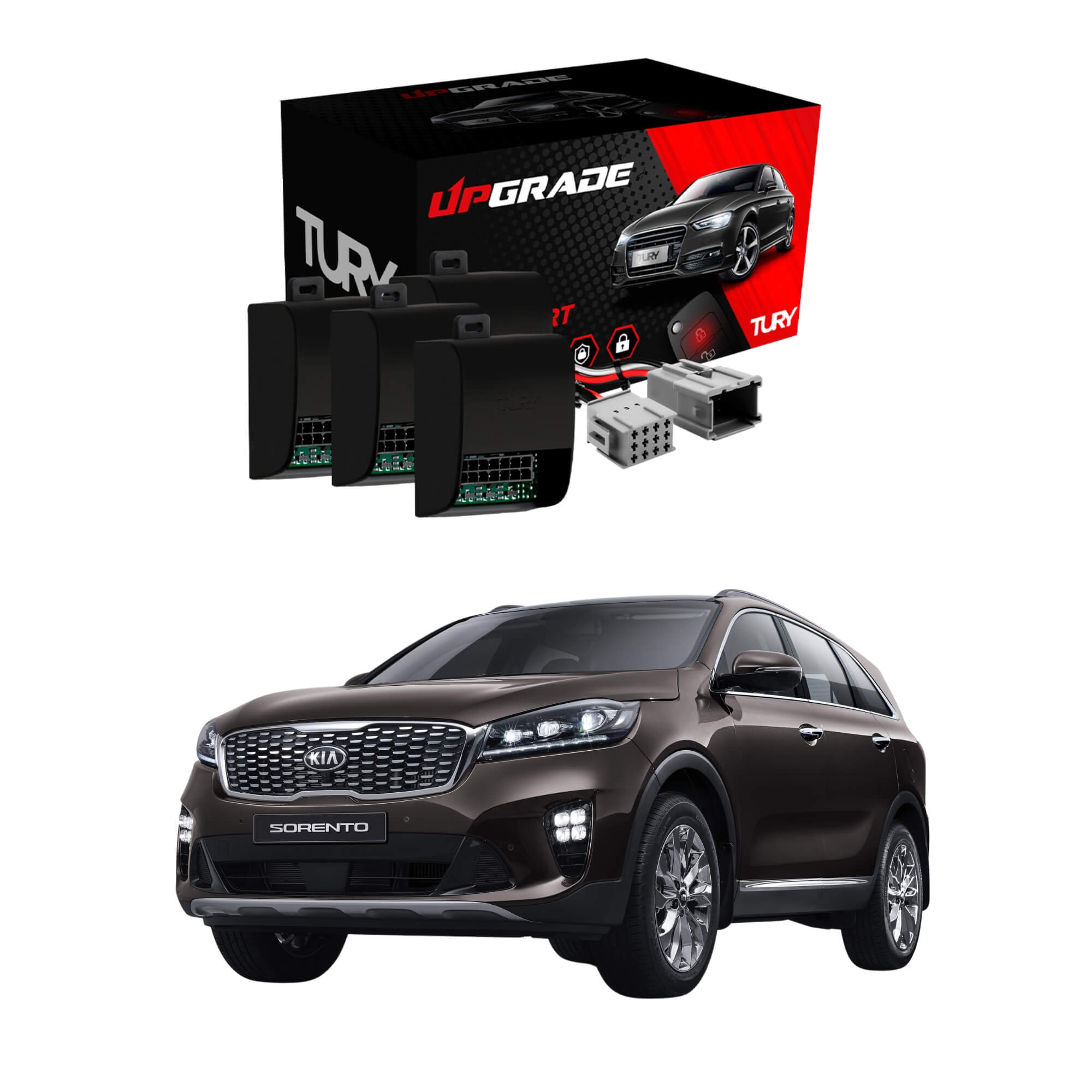 Módulo Automação de Vidros Elétricos compatível com Kia Sorento 2019 a 2023 Tury - LVX5.12CH