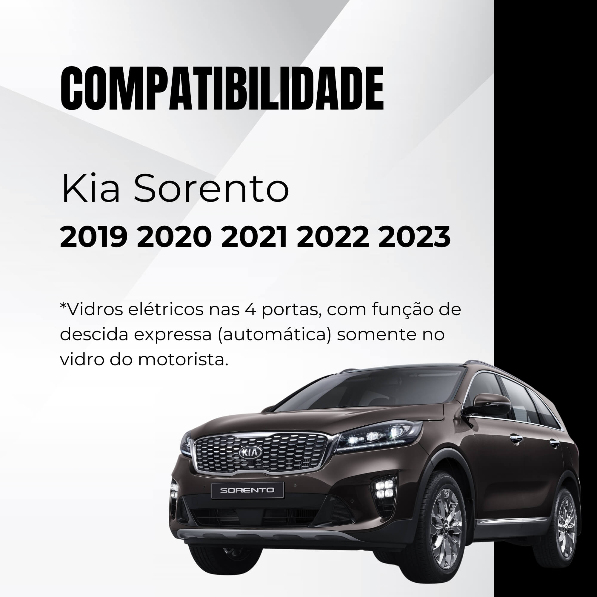 Módulo Automação de Vidros Elétricos compatível com Kia Sorento 2019 a 2023 Tury - LVX5.12CH