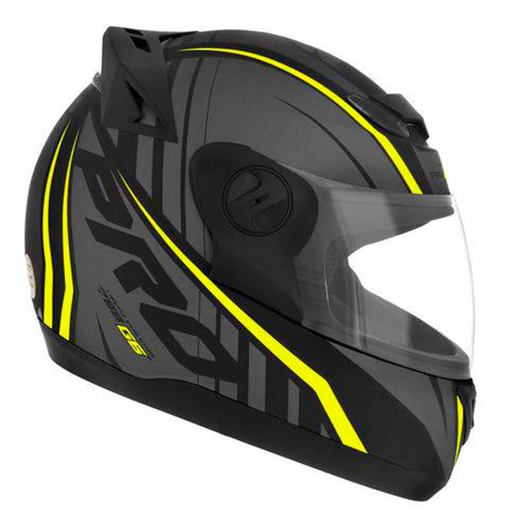 Capacete G6 788 Pro Neon Amarelo e Neon Vermelho cor:Preto e Amarelo ;tamanho:60