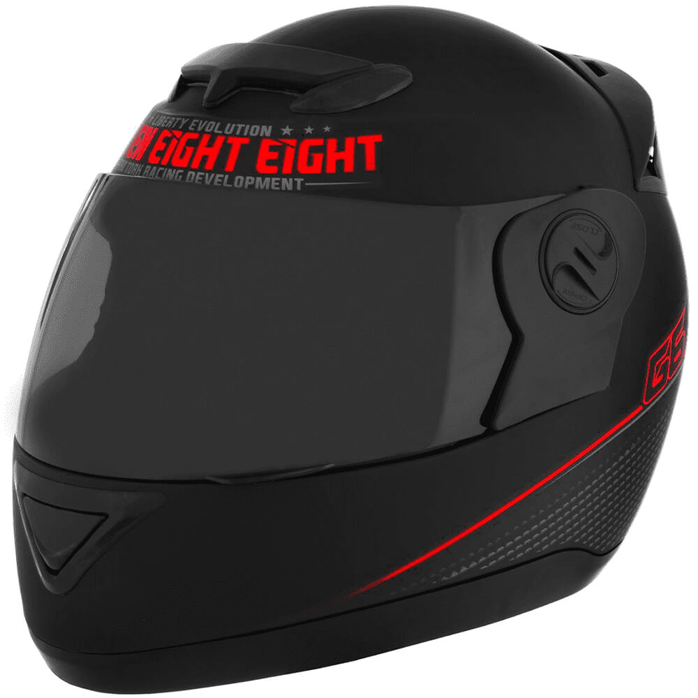 Capacete G6 788 Pro Neon Amarelo e Neon Vermelho cor:Preto e Vermelho;tamanho:58