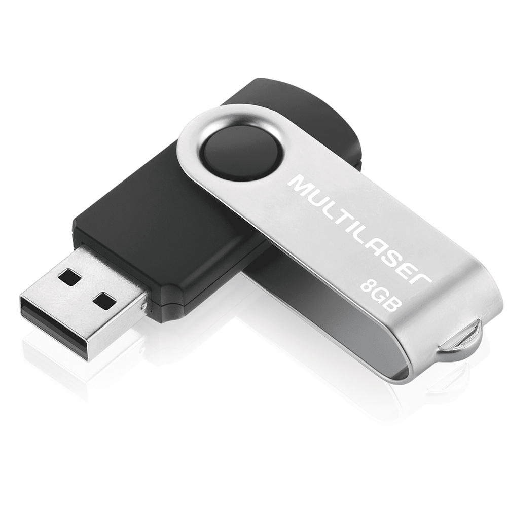 Pen drive Twist Preto USB 2.0 Multilaser Capacidade: 8