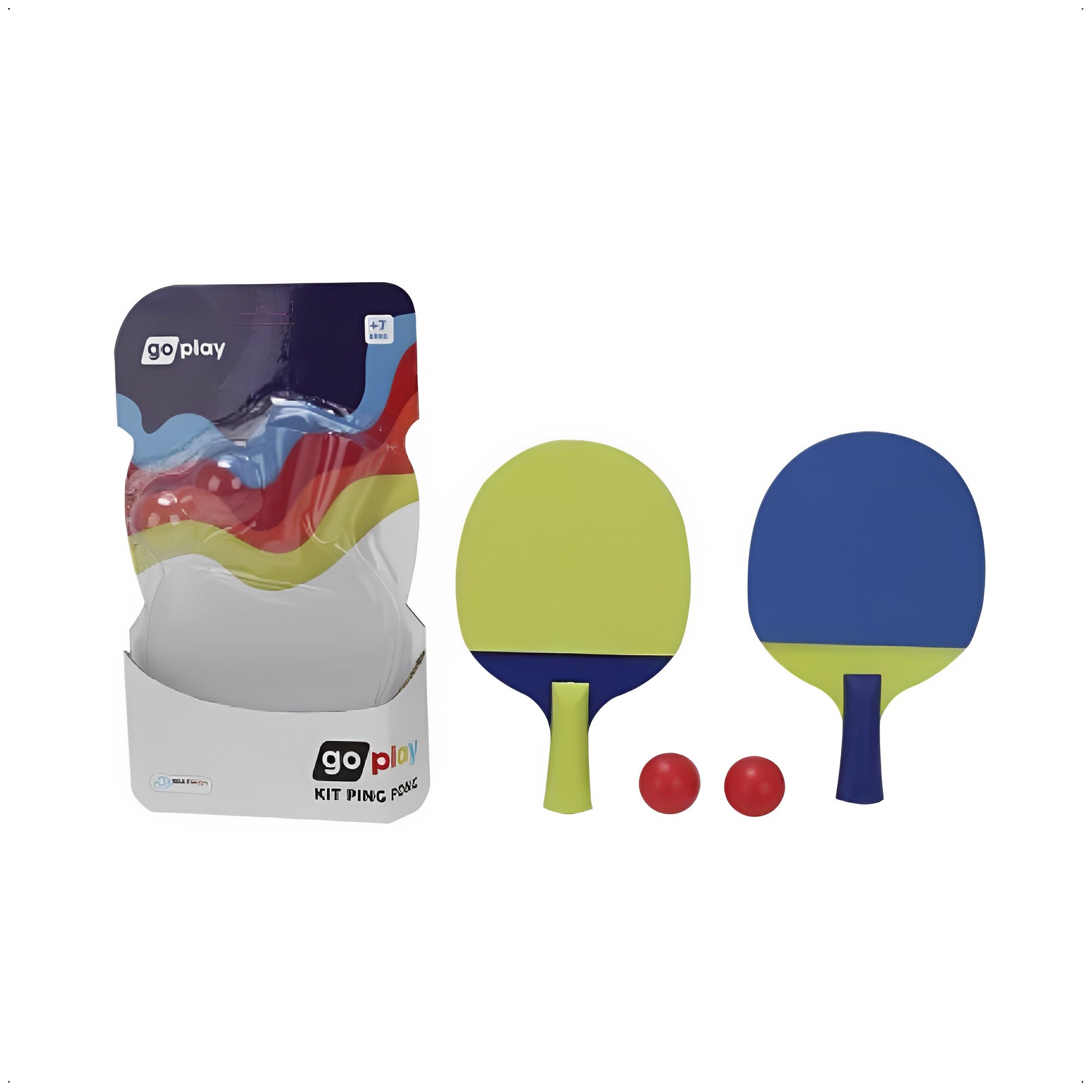 Go Play Kit Ping Pong com 2 Raquetes e Bolinha - Multikids - BR950