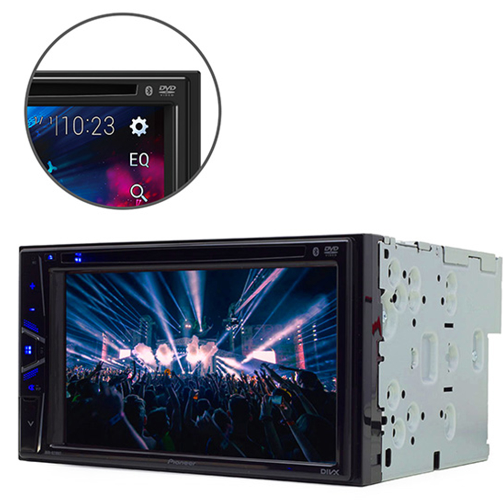 COMP Kit DVD Player Renault Sandero 2015 a 2020 Pioneer + Câmera de ré + Moldura 2 din + Chicotes Plug and Play