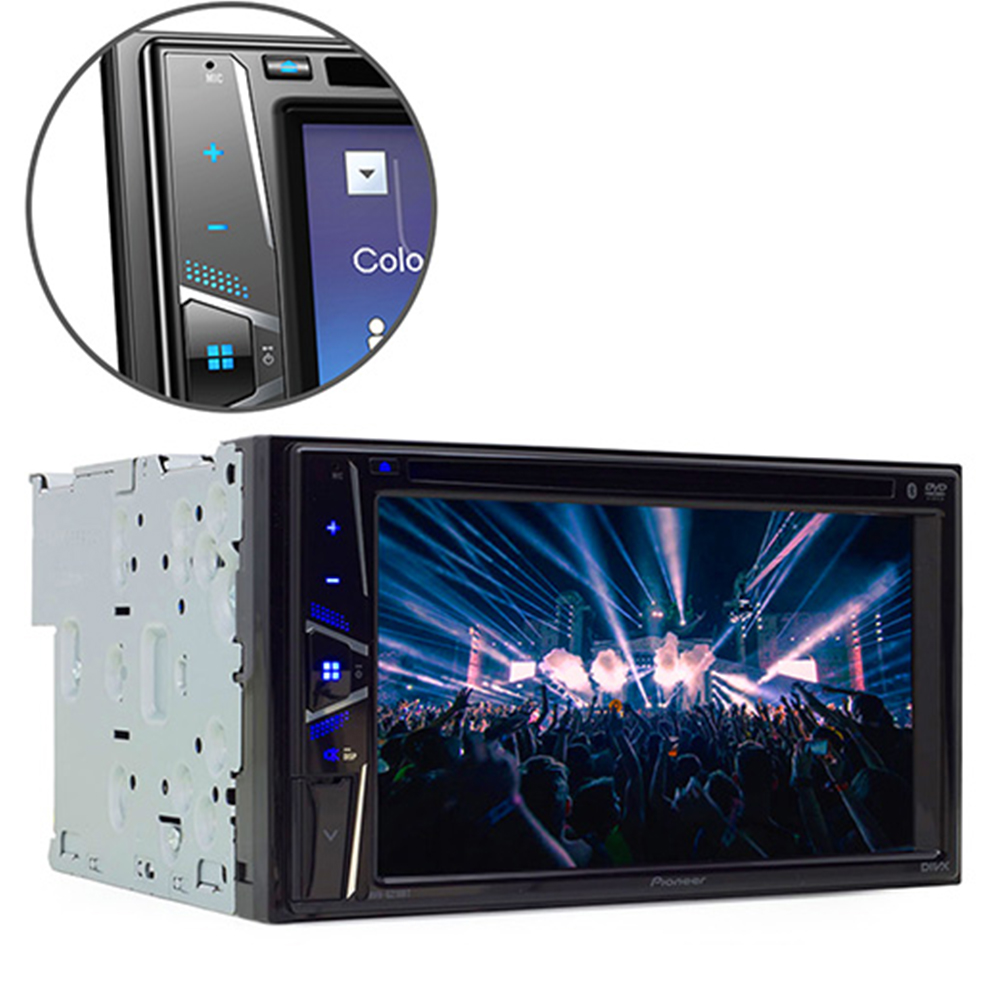 COMP Kit DVD Player Renault Sandero 2015 a 2020 Pioneer + Câmera de ré + Moldura 2 din + Chicotes Plug and Play