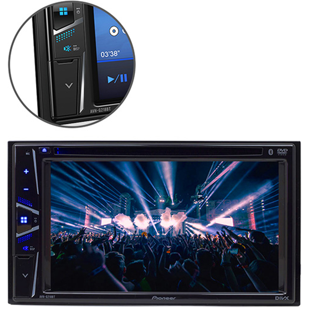 COMP Kit DVD Player Renault Sandero 2015 a 2020 Pioneer + Câmera de ré + Moldura 2 din + Chicotes Plug and Play