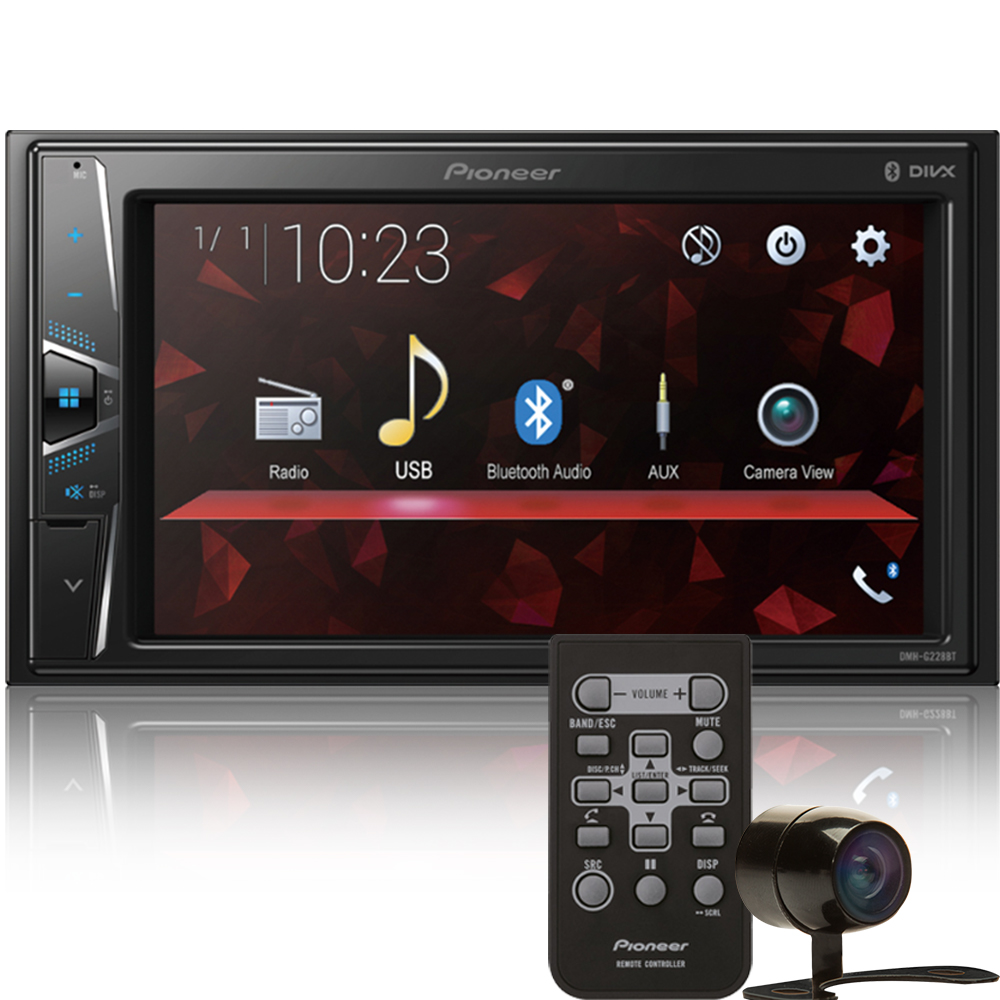 COMP Kit Central Multimídia 2 Din Pioneer DMH-G228BT 6,2 pol Touch Bluetooth USB AUX + Câmera de ré