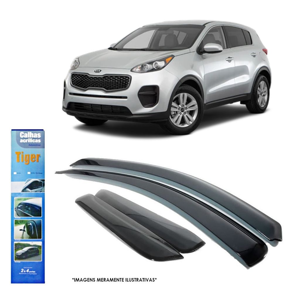 Calha Chuva para Kia Sportage 2017 a 2020 4 Portas Tiger K8492