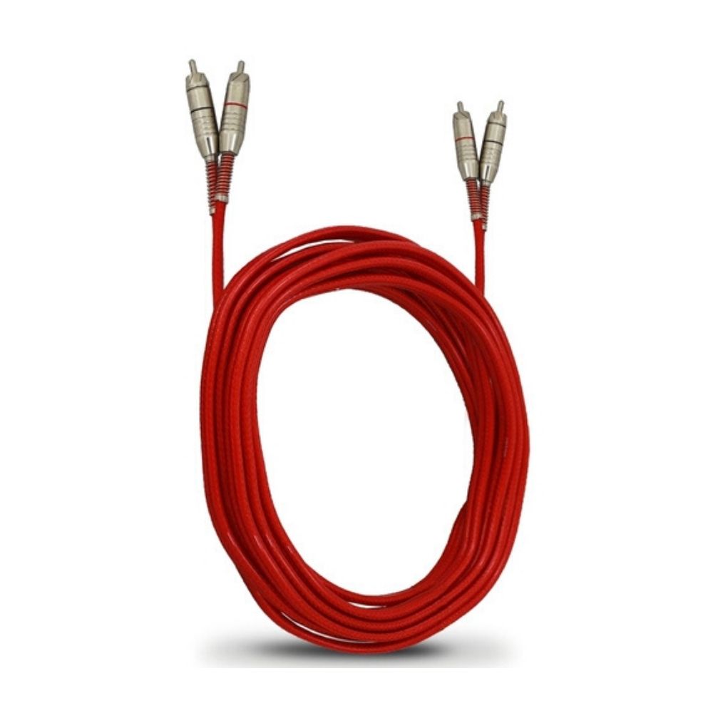 Cabo RCA Stetsom 5 Metros 4mm Duplo Vermelho Plug Prata