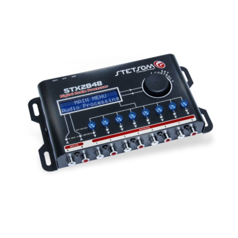 Processador de Áudio Digital Stetsom STX2848 2 Canais 8 Saídas 15 Bandas