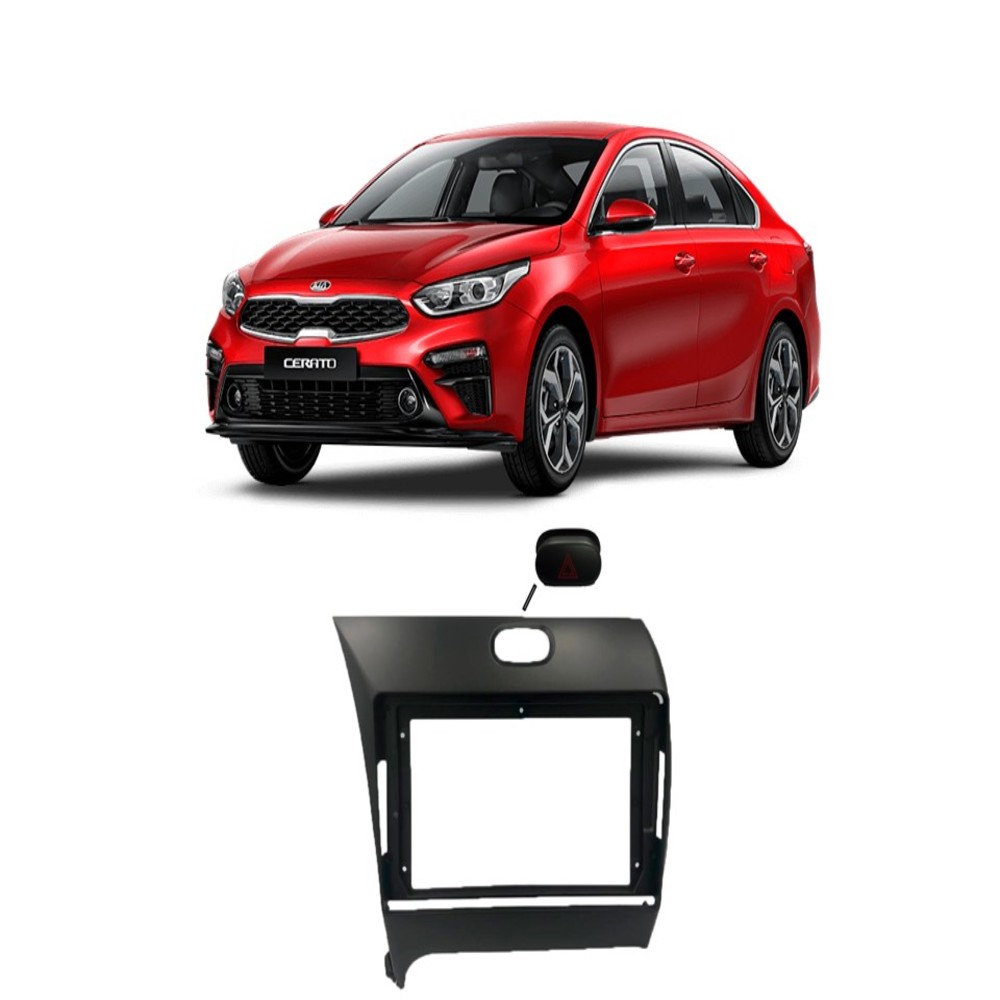 Moldura 2 din Preta Kia Cerato 2013 a 2017 9 Polegadas EPX9KI001