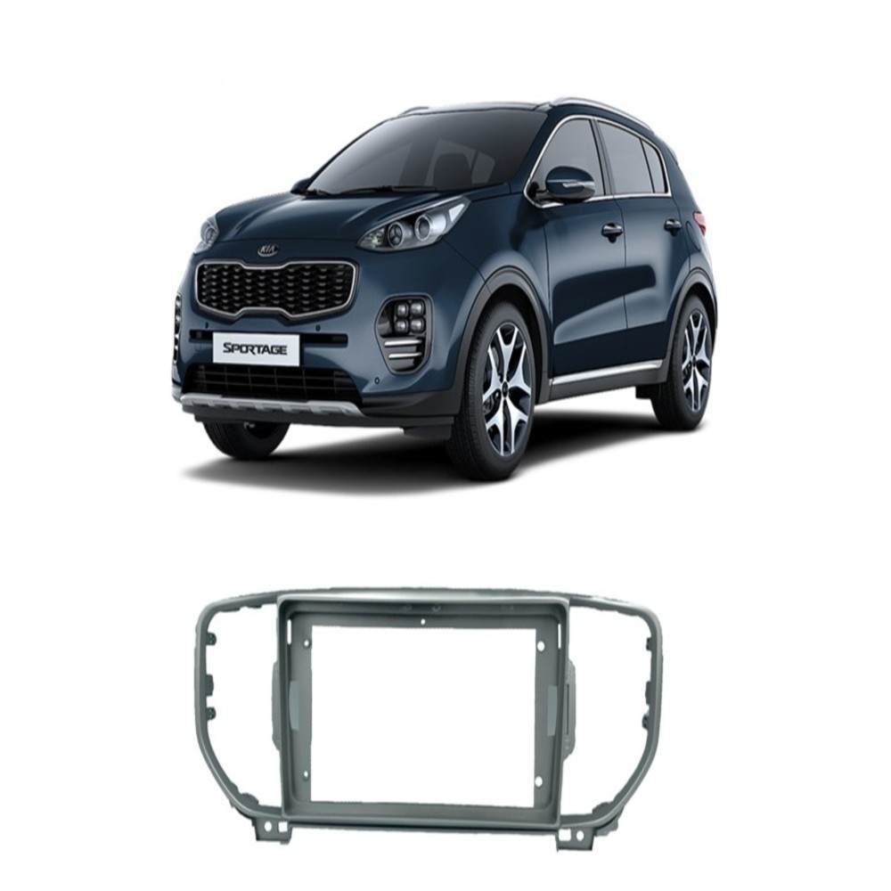 Moldura 2 din Prata Kia Sportage 2016 a 2021 9 Polegadas EPX9KI010